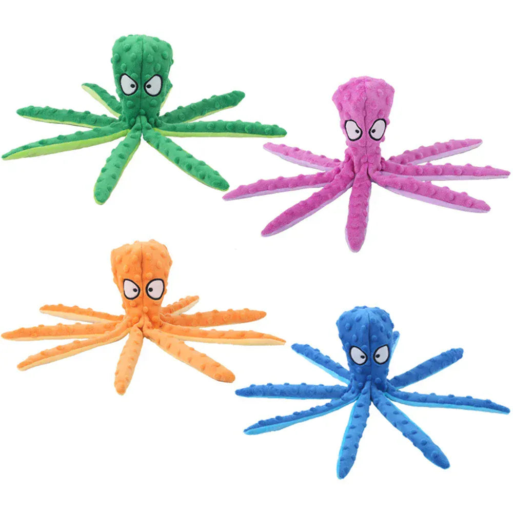 1PC Plush Pet Toy | Cartoon Fish & Octopus | Interactive Chew & Squeaky Toy for Cats & Dogs | Fun Bite-Resistant Pet Product
