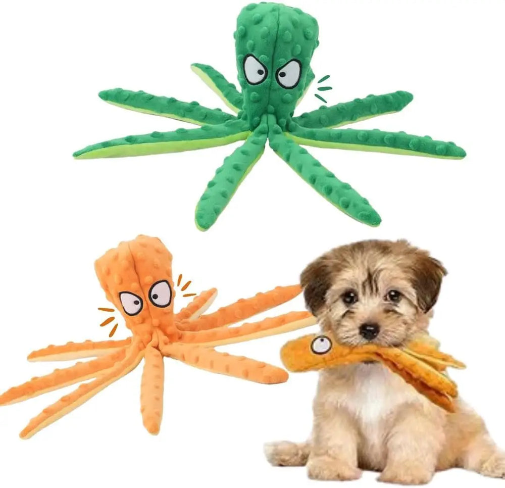 1PC Plush Pet Toy | Cartoon Fish & Octopus | Interactive Chew & Squeaky Toy for Cats & Dogs | Fun Bite-Resistant Pet Product