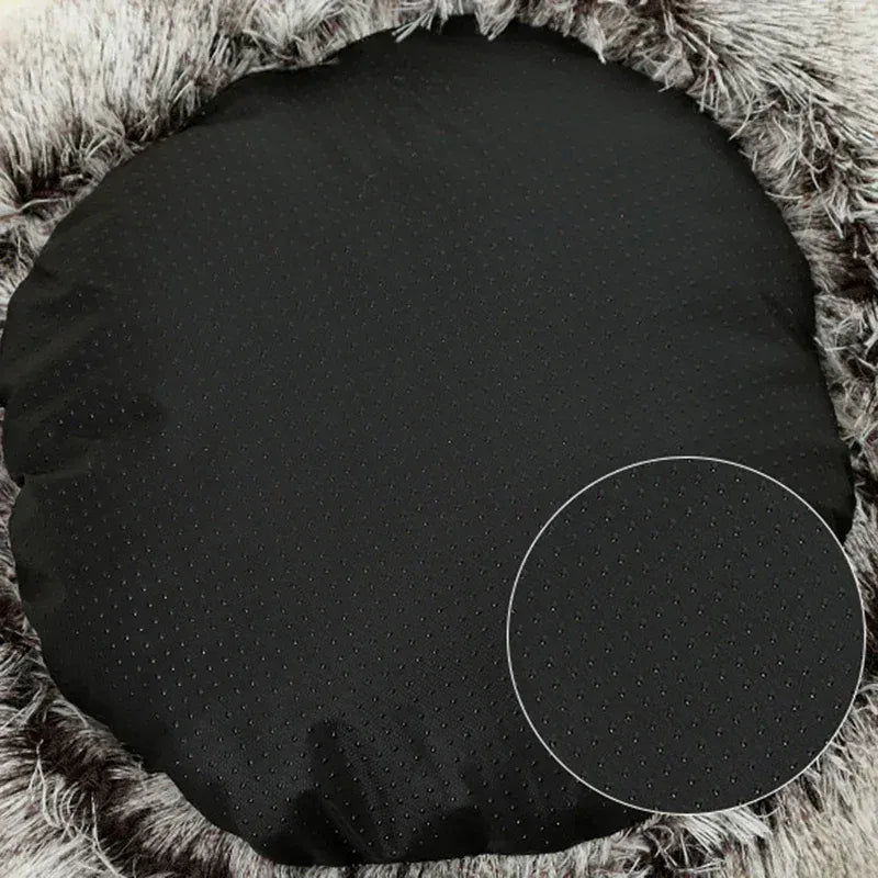 2-in-1 Cat Bed Winter Plush - Convertible Sleeping Bag & Round Cushion Pet Bed