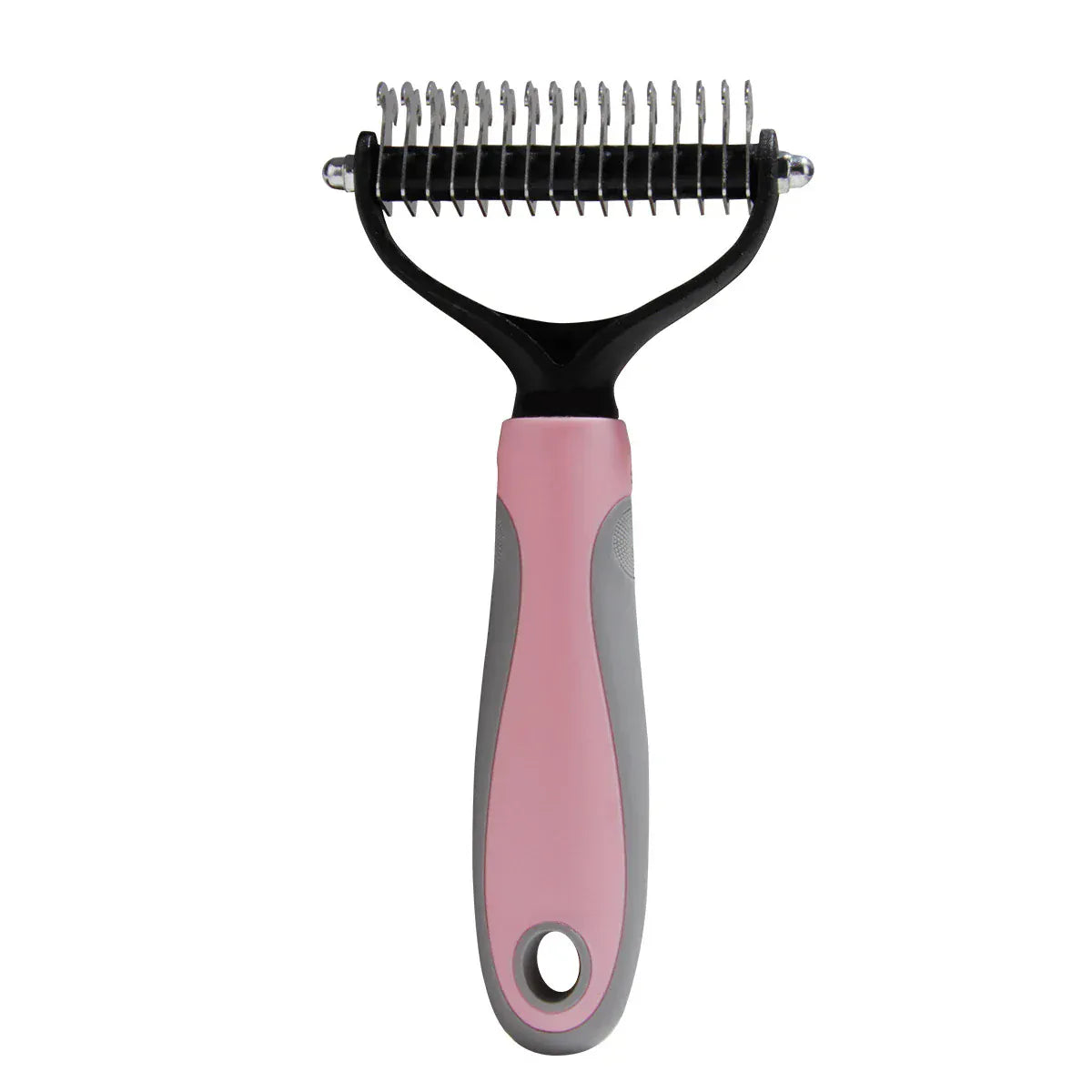 2-in-1 Deshedding Brush for Dogs & Cats – Stainless Steel Dematting Comb & Hair Remover