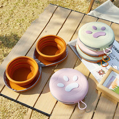 2-in-1 Foldable Pet Food Bowl - Portable Silicone Travel Dog & Cat Bowl