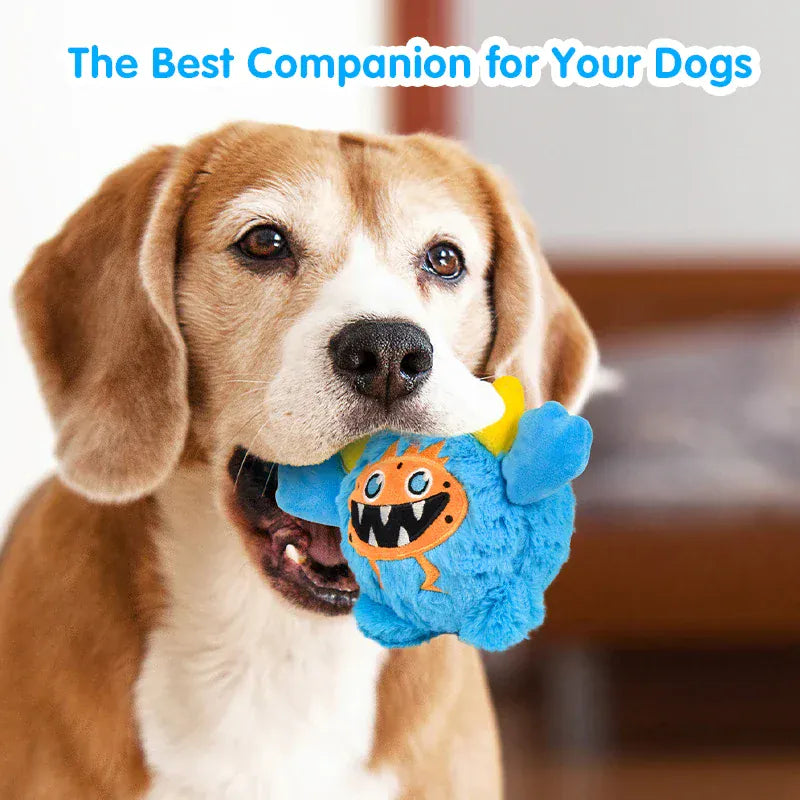 2-in-1 Moving Plush Squeaky Dog Ball | Interactive Motion Toy for Small Dogs | Halloween Pet Gift
