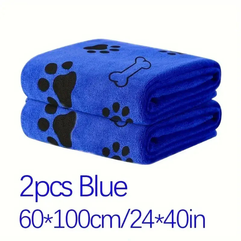 2-Pack Microfiber Dog Towels - Super Absorbent Quick Dry Pet Bath Towels for Dogs & Cats, Grooming Drying Towels with Soft Edges