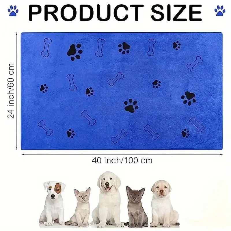 2-Pack Microfiber Dog Towels - Super Absorbent Quick Dry Pet Bath Towels for Dogs & Cats, Grooming Drying Towels with Soft Edges