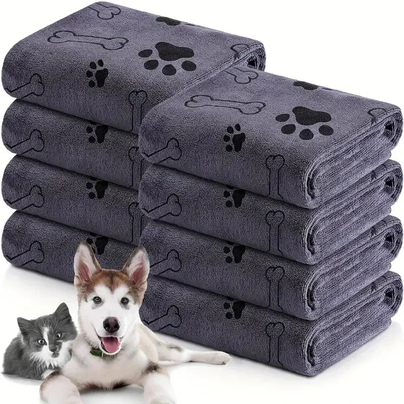 2-Pack Microfiber Dog Towels - Super Absorbent Quick Dry Pet Bath Towels for Dogs & Cats, Grooming Drying Towels with Soft Edges