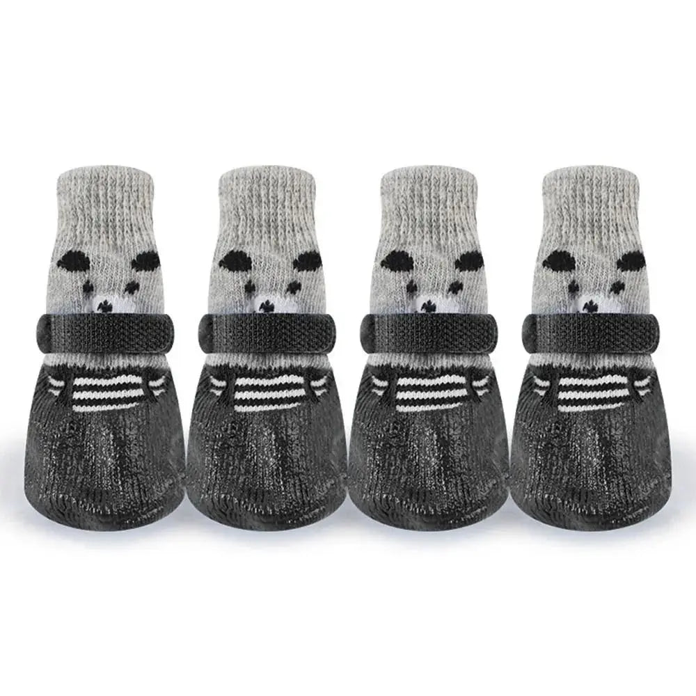 2-Pair Dog Sock Shoes - Waterproof Knit Boots with Anti-Slip Soles