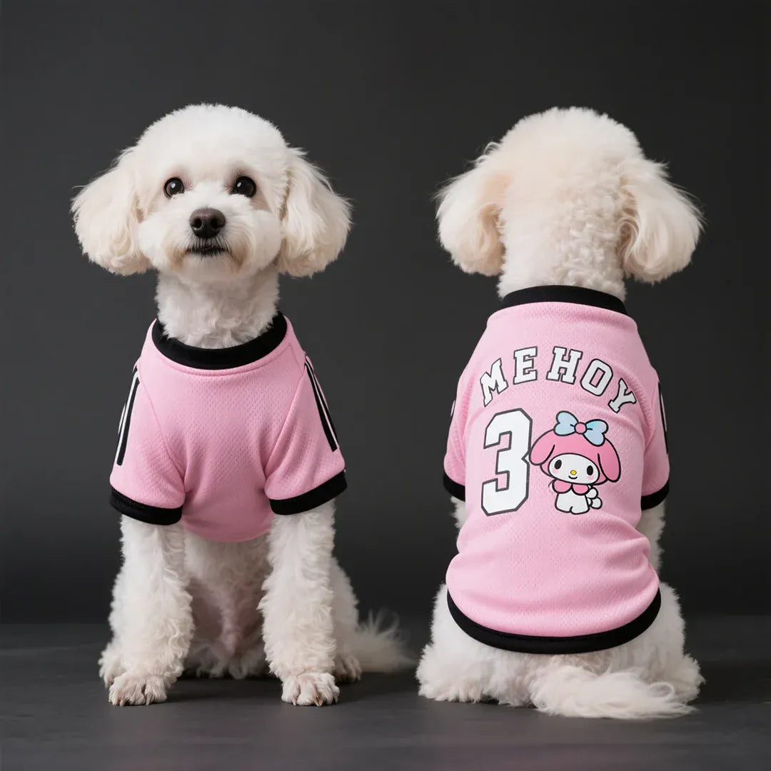 2025 Mellody IP Licensed Pet Dog Clothing Set – Breathable Cool Summer Vests & T-Shirts for Small & Medium Dogs | Dog King Edition