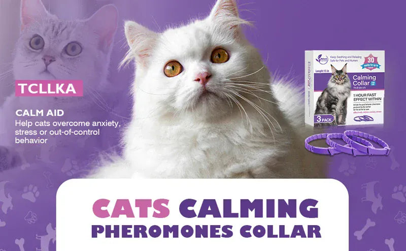 3-Pack Calming Collars for Dogs & Cats - 30 Day Pheromone Anxiety Relief