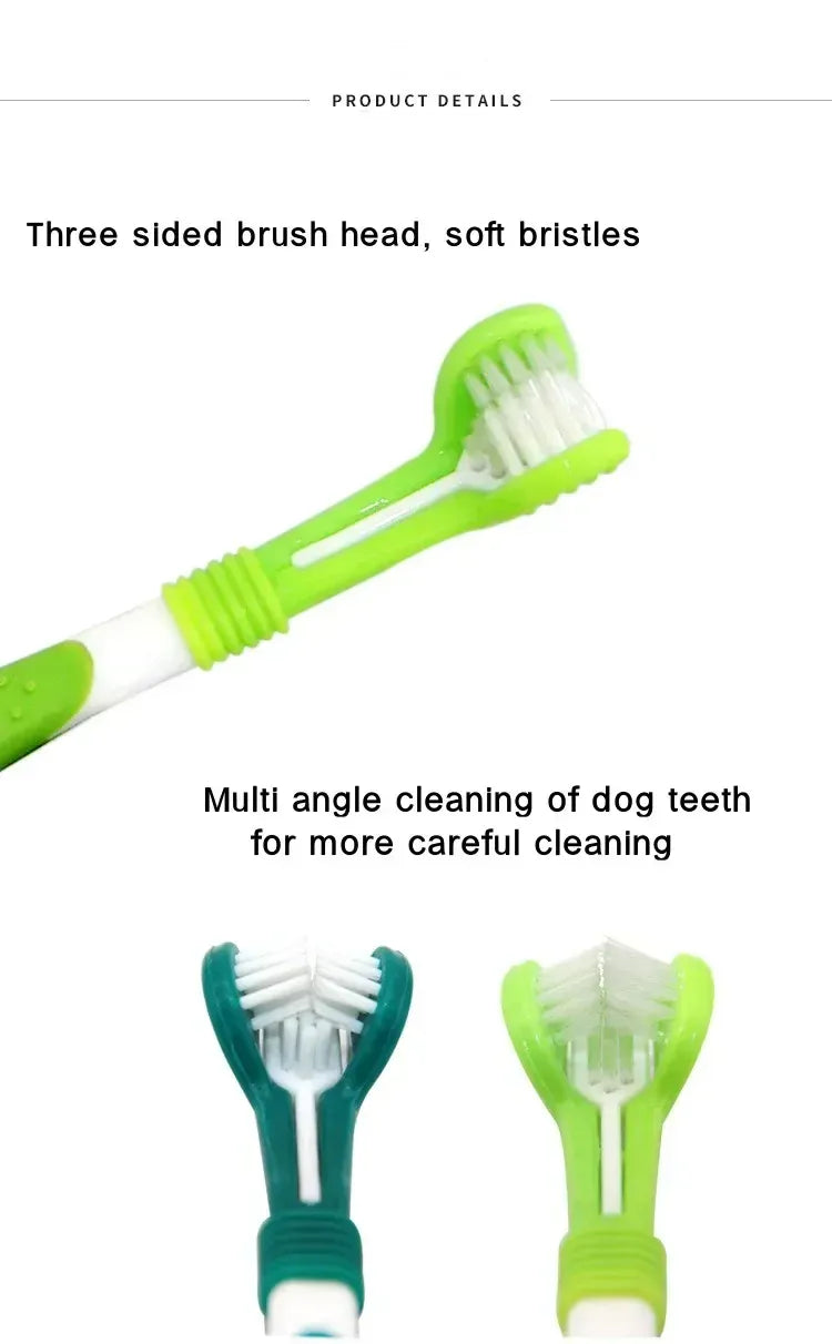 3-Sided Pet Toothbrush | Dog & Cat Dental Care | Tartar & Bad Breath Remover