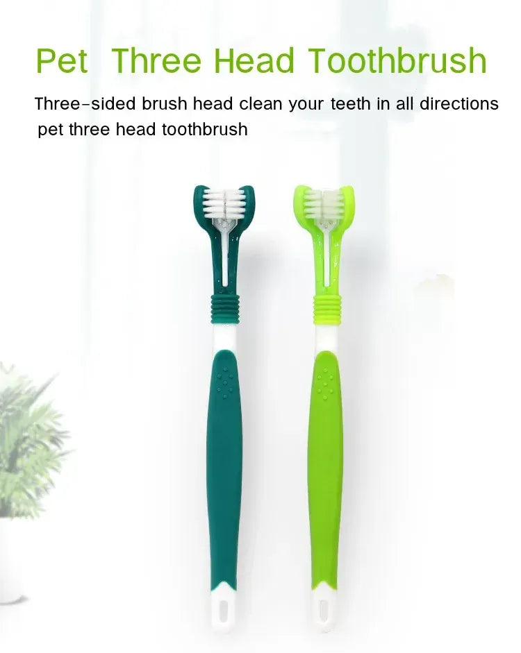 3-Sided Pet Toothbrush | Dog & Cat Dental Care | Tartar & Bad Breath Remover