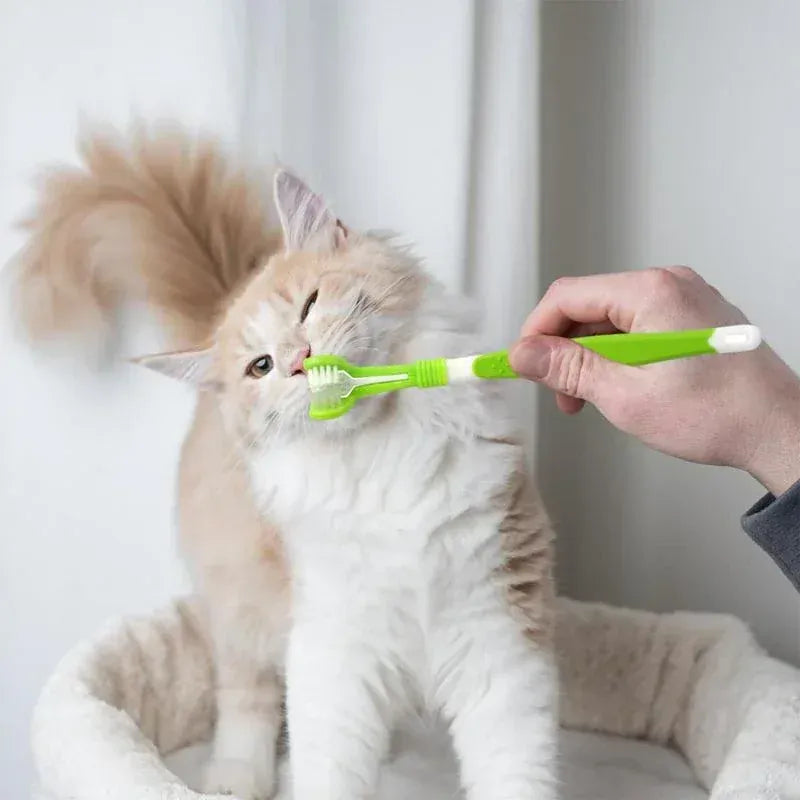 3-Sided Pet Toothbrush | Dog & Cat Dental Care | Tartar & Bad Breath Remover