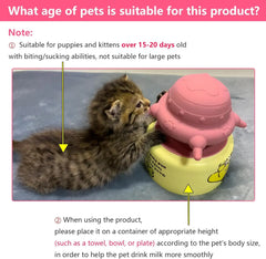 4-Nipple Newborn Pet Feeder - Milk Nursing Bowl for Puppies & Kittens