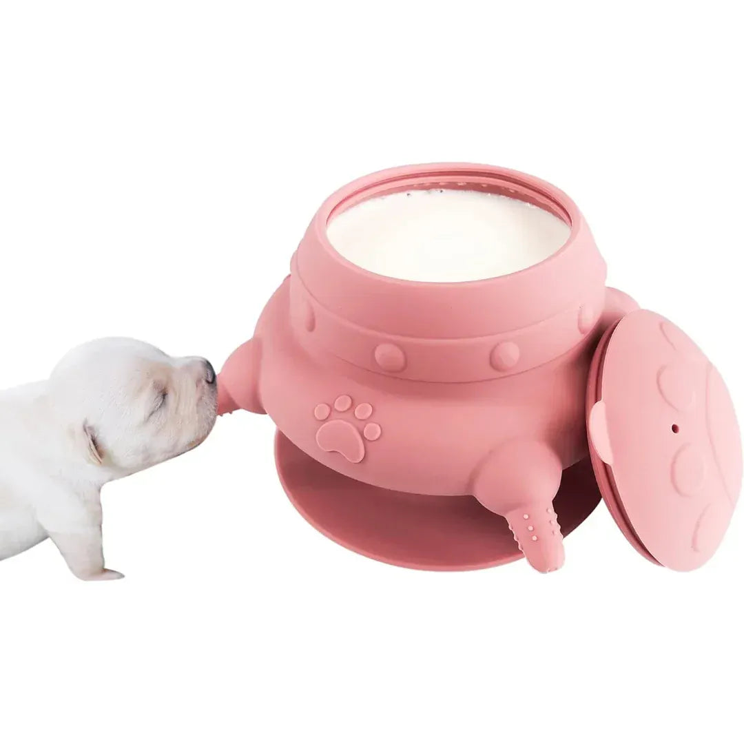 4-Nipple Newborn Pet Feeder - Milk Nursing Bowl for Puppies & Kittens