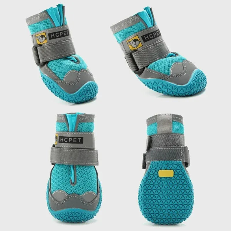 4-Pack Dog Boots - Waterproof Reflective Shoes for Medium Large Dogs