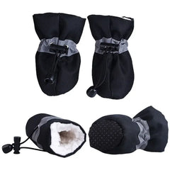4-Pack Puppy Paw Protectors - Soft-Soled Prewalker Shoes for Winter