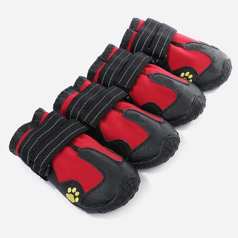 4-Pack Waterproof Dog Boots - Reflective Anti-Slip Shoes for Medium Large Dogs