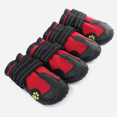 4-Pack Waterproof Dog Boots - Reflective Anti-Slip Shoes for Medium Large Dogs