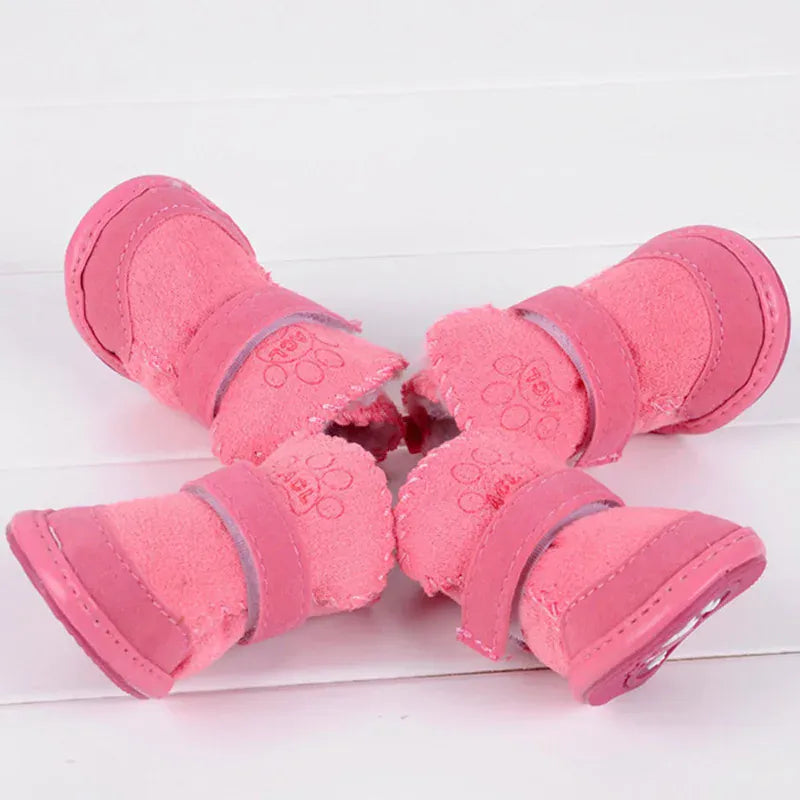 4-Pack Winter Dog Boots - Waterproof Anti-Slip Shoes for Small Medium Dogs