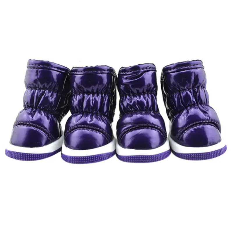 4-Pack Winter Dog Boots - Waterproof Slip-On Shoes for Small Dogs