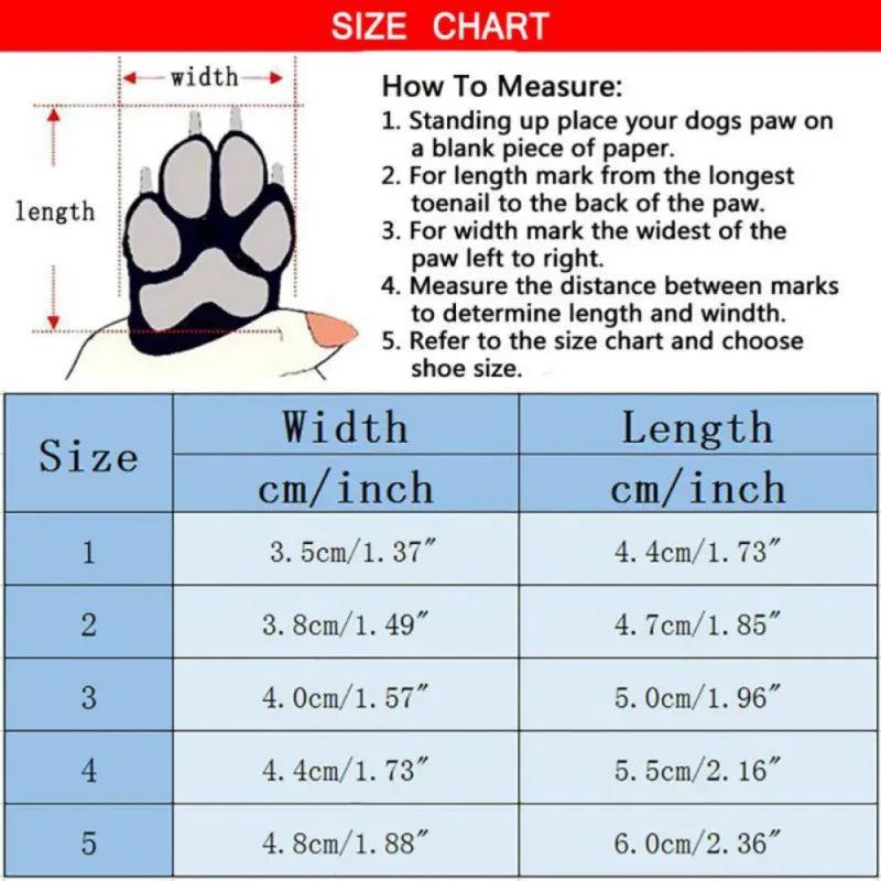 4-Pack Winter Dog Boots - Waterproof Slip-On Shoes for Small Dogs