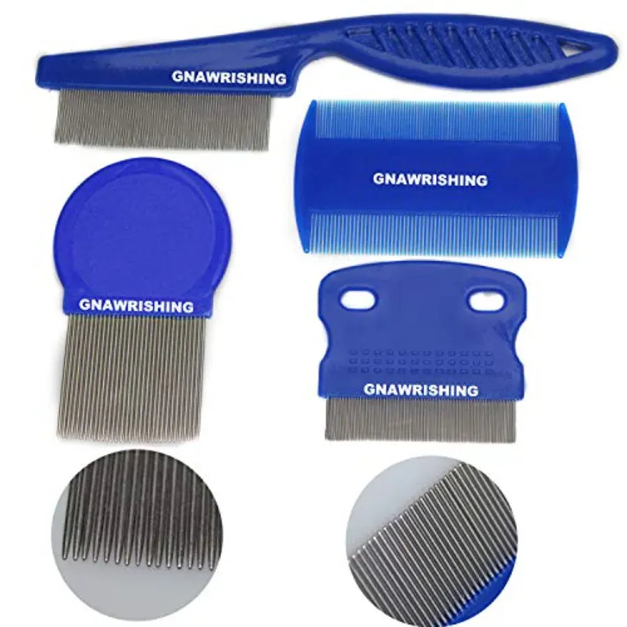 4-Piece Flea & Grooming Comb Set | High-Strength Pet Hair & Tear Stain Remover for Dogs & Cats | Effective Float Hair & Flea Removal