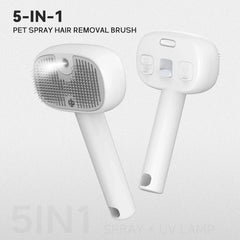 5-in-1 Pet Hair Brush with UV Sterilizer & Mist | Deshedding Grooming & Massage Comb for Dogs & Cats