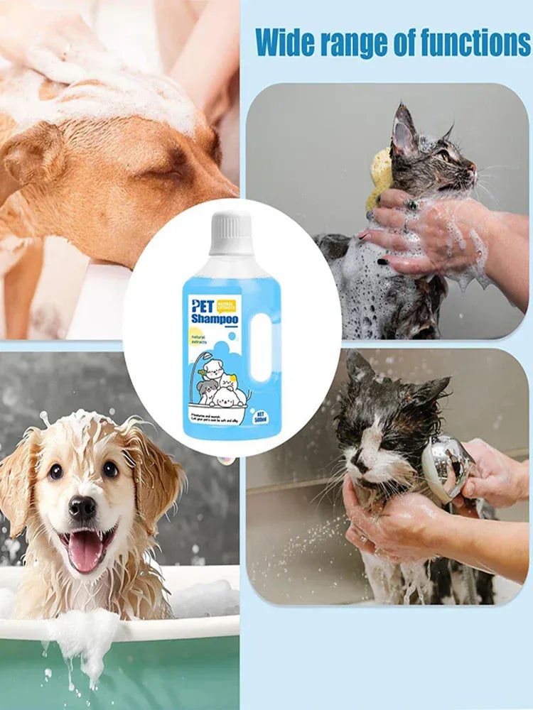 500ml Pet Shampoo for Dogs & Cats - Gentle Cleaning Deodorizing Bath Gel with Long-Lasting Fragrance, Anti-Itching Formula for All Skin Types