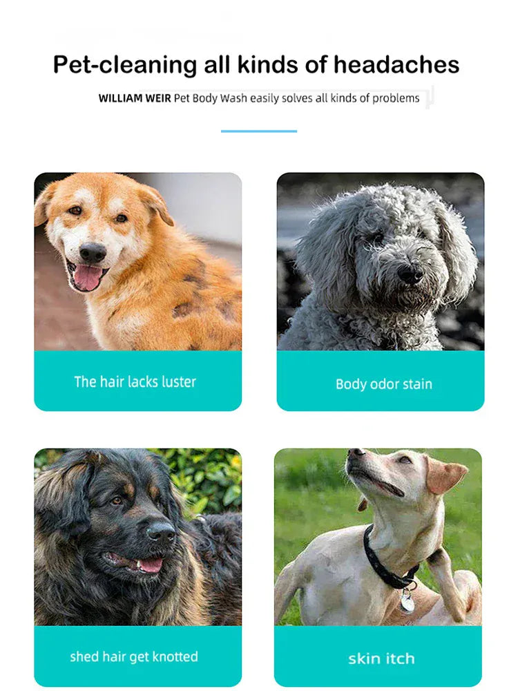 500ml Pet Shampoo for Dogs & Cats - Gentle Cleaning Deodorizing Bath Gel with Long-Lasting Fragrance, Anti-Itching Formula for All Skin Types