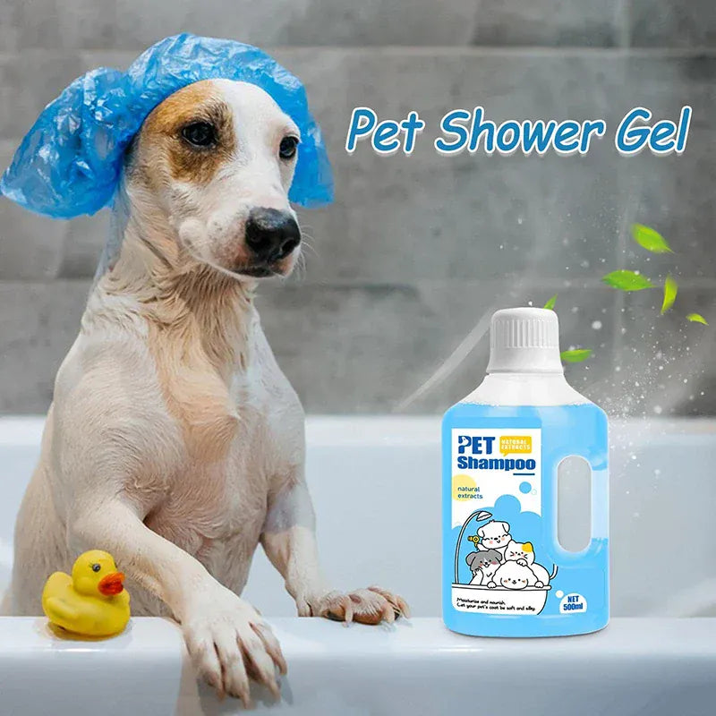 500ml Pet Shampoo for Dogs & Cats - Gentle Cleaning Deodorizing Bath Gel with Long-Lasting Fragrance, Anti-Itching Formula for All Skin Types
