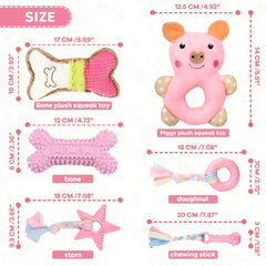 6-Piece Puppy Chew Toy Set - Interactive Dental Teething Toys for Small Dogs