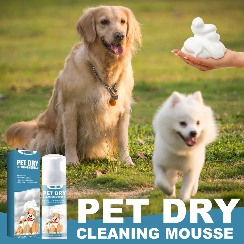 60ml Pet Dry Cleaning Shampoo Mousse | Waterless Grooming Foam for Dogs & Cats | Gentle, Safe, No-Rinse Deodorant | Outdoor & Travel Bath Supplies