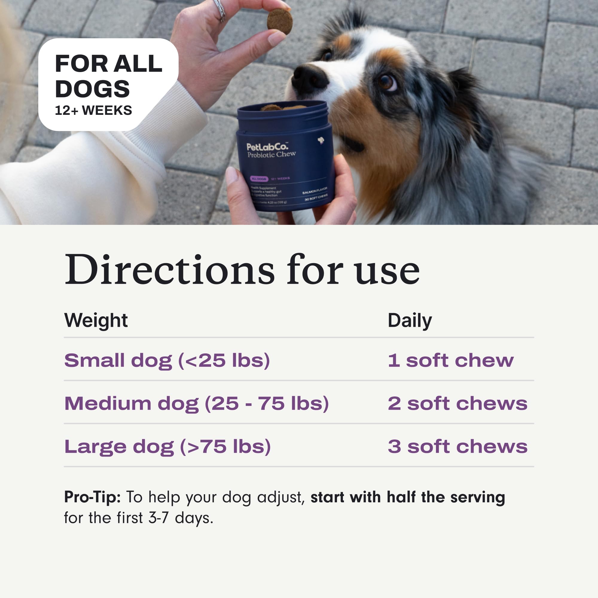 PetLab Co. Probiotics for Dogs, Support Gut Health, Occasional Diarrhea, Digestive Health & Seasonal Allergies - Salmon Flavor - Packaging May Vary - 30 Soft Chews