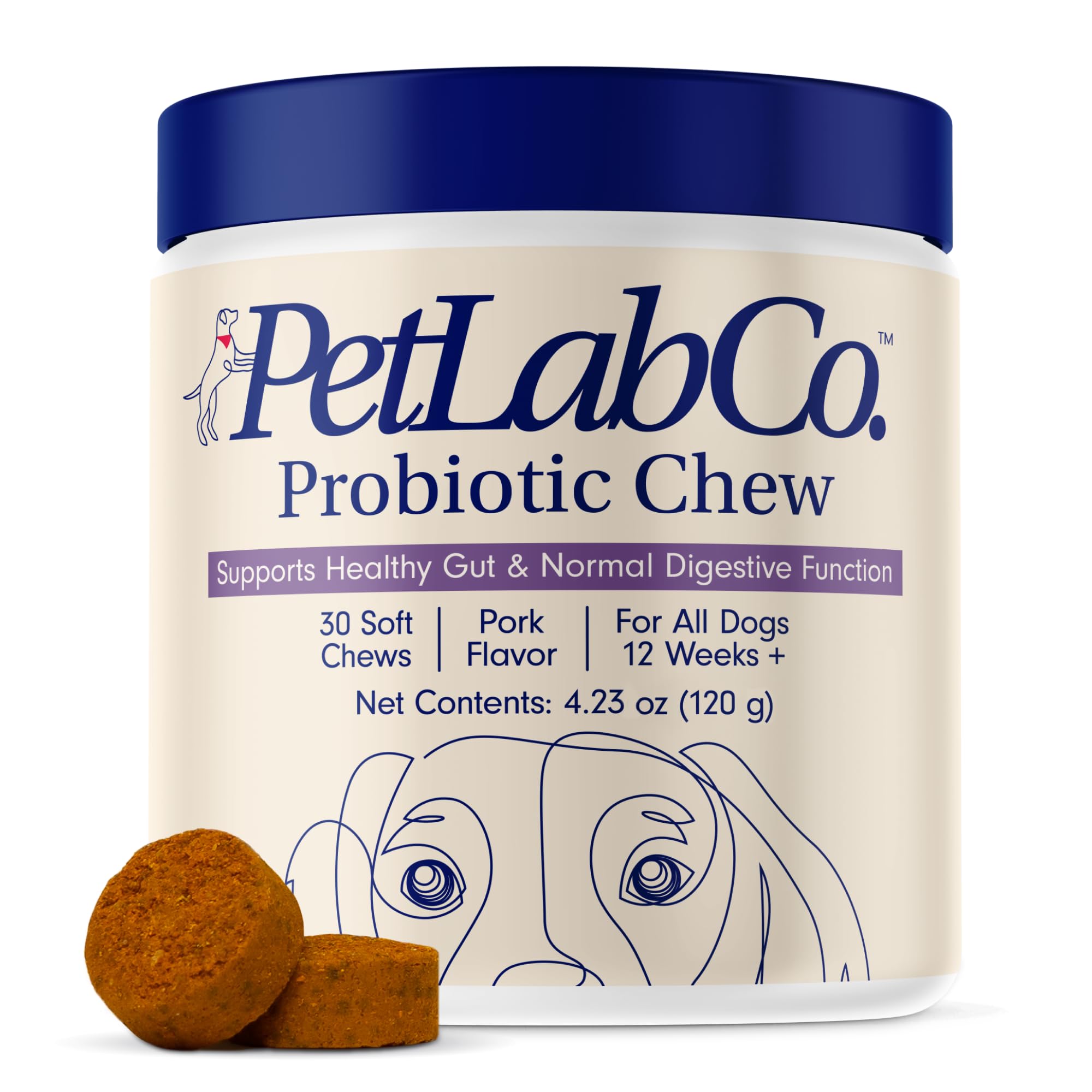 PetLab Co. Probiotics for Dogs, Support Gut Health, Occasional Diarrhea, Digestive Health & Seasonal Allergies - Salmon Flavor - Packaging May Vary - 30 Soft Chews