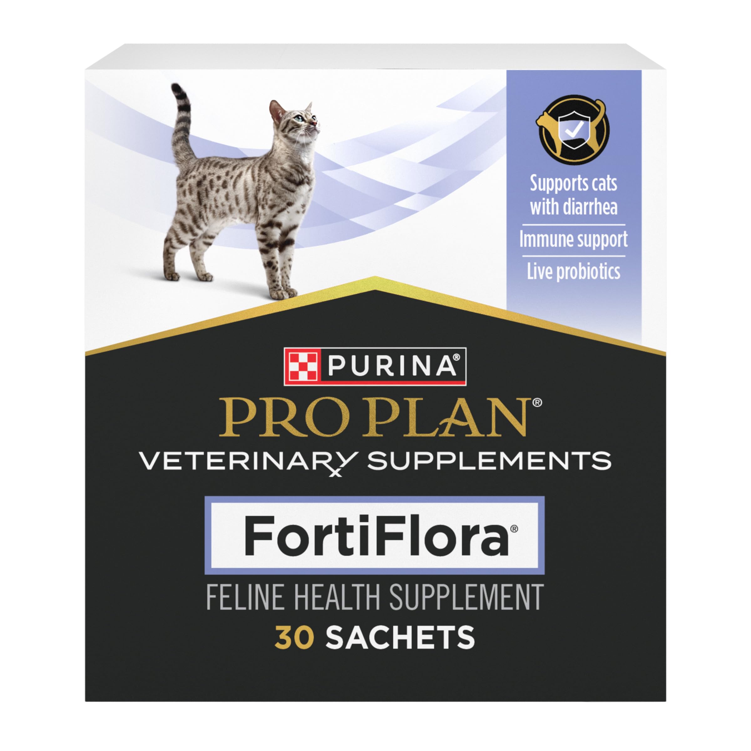 Purina Pro Plan Veterinary Supplements FortiFlora Cat Probiotic Supplement for Cats with Diarrhea - 30 ct. Box
