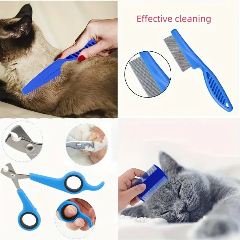 8-Piece Professional Pet Grooming Kit - Complete Hair & Care Set for Dogs & Cats