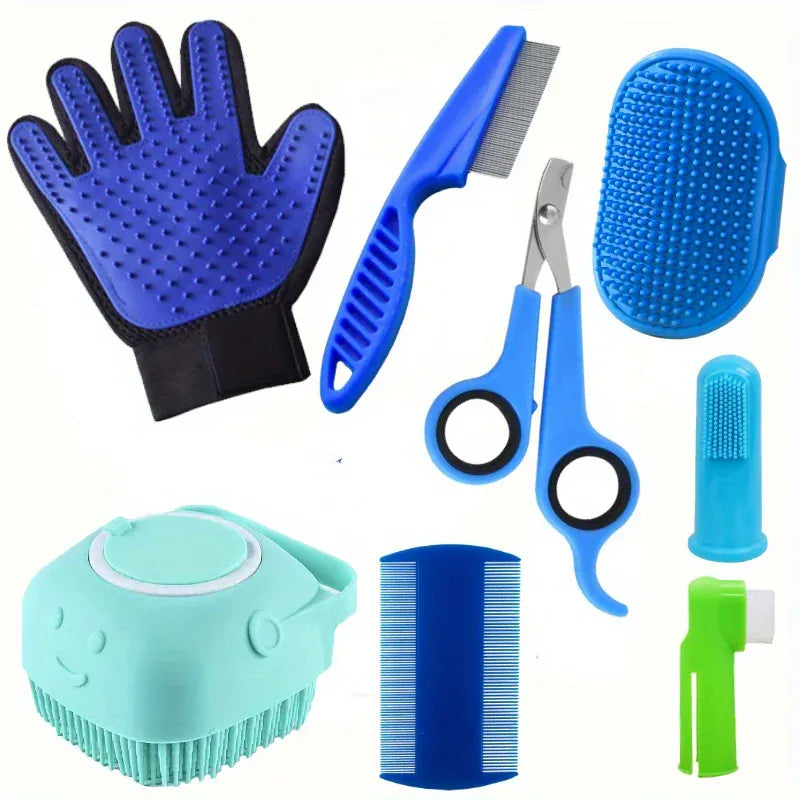 8-Piece Professional Pet Grooming Kit - Complete Hair & Care Set for Dogs & Cats