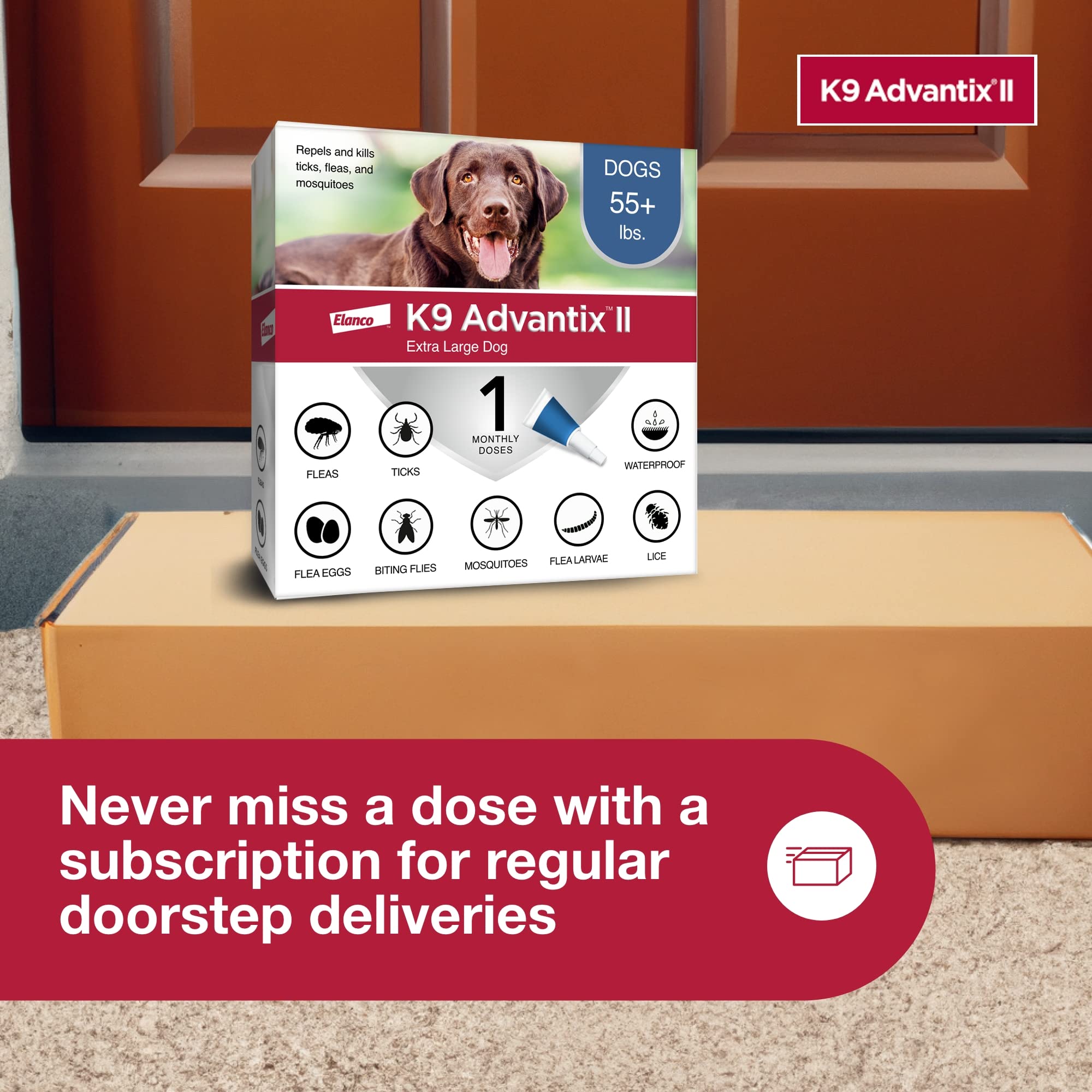 K9 Advantix II XL Dog Vet-Recommended Flea, Tick & Mosquito Treatment & Prevention | Dogs Over 55 lbs. | 2-Mo Supply