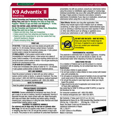 K9 Advantix II Small Dog Vet-Recommended Flea, Tick & Mosquito Treatment & Prevention | Dogs 4-10 lbs. | 2-Mo Supply