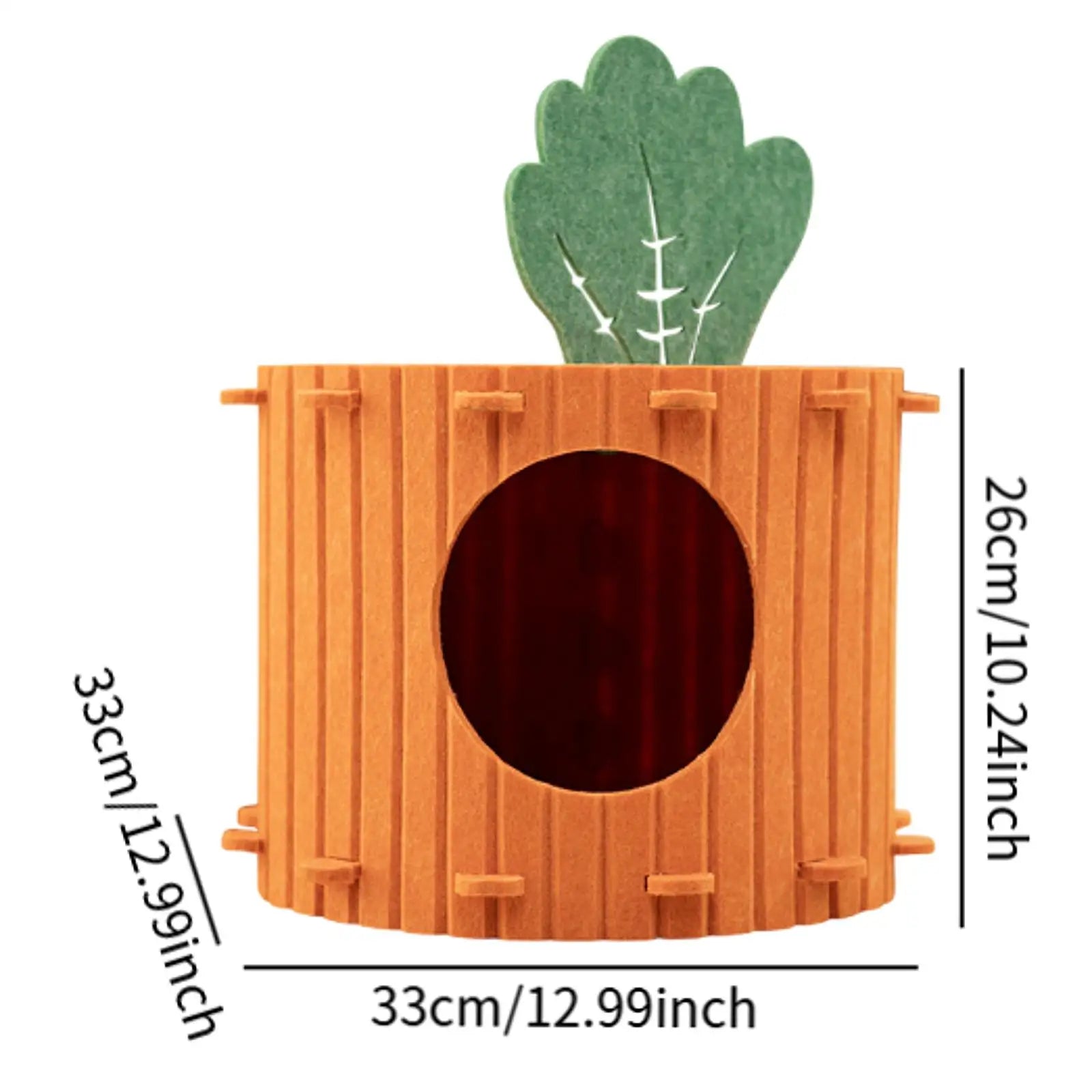 Felt Cloth All Season Carrot-Shaped Cat Bed Semi-Enclosed Pet Cave Nest for Small Cat/Dog Soft Pet House Pet Supplies