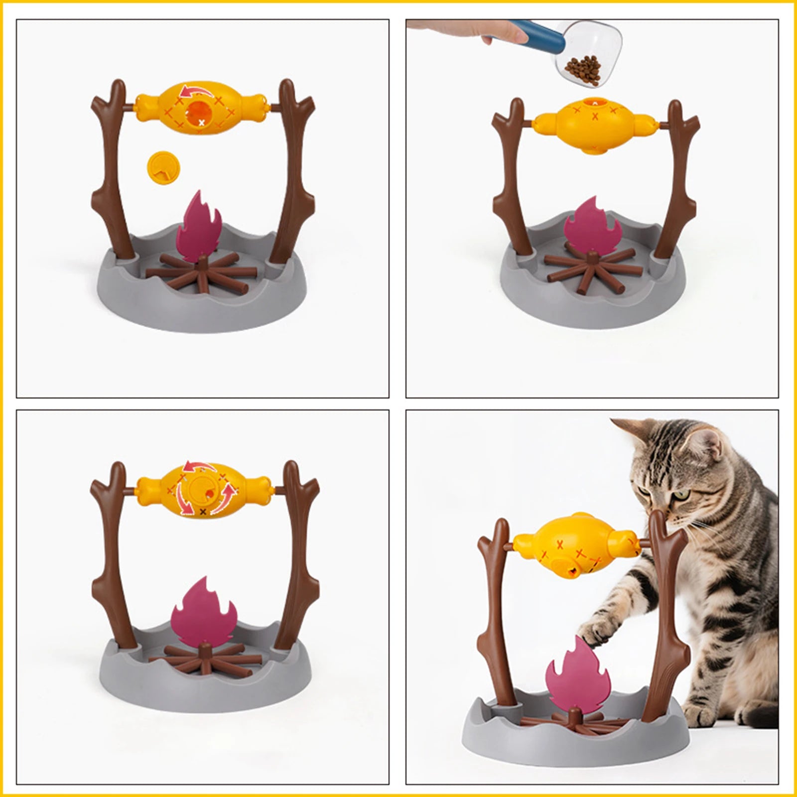 Creative Fun Cats Slow Feeding Snack Bowl Pet Interactive Food Leak Toys Dog Cat Grilled Fish Spinning Puzzle Toy Sniff Training