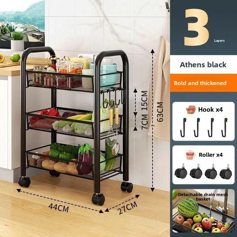 Multi-layer Movable Fruit And Vegetable Rack