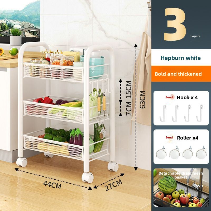 Multi-layer Movable Fruit And Vegetable Rack