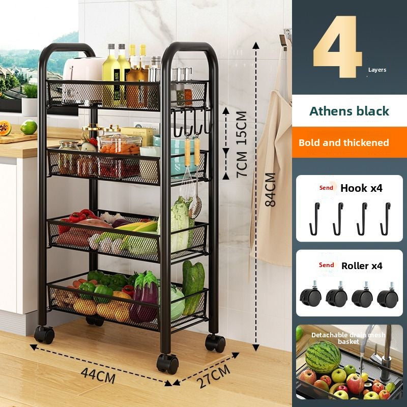 Multi-layer Movable Fruit And Vegetable Rack