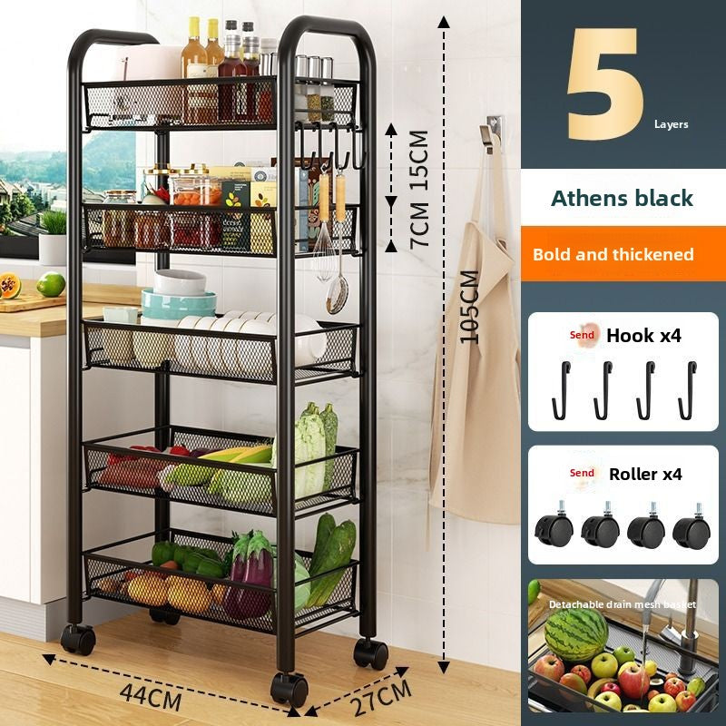 Multi-layer Movable Fruit And Vegetable Rack