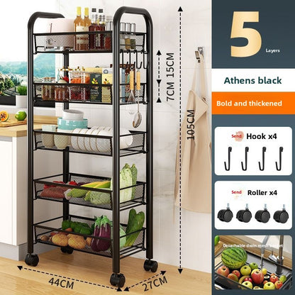 Multi-layer Movable Fruit And Vegetable Rack
