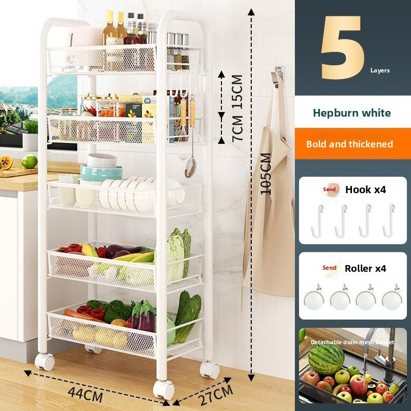 Multi-layer Movable Fruit And Vegetable Rack