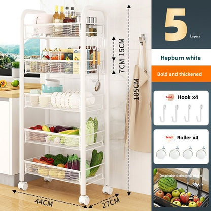 Multi-layer Movable Fruit And Vegetable Rack