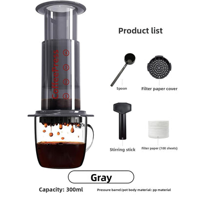 Transparent Hand Press Coffee Machine