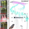 Luxury Bluetooth Concealed Ceiling Shower System with Led Lights and Thermostat Modern Bathroom Hidden Faucet with Body Jet