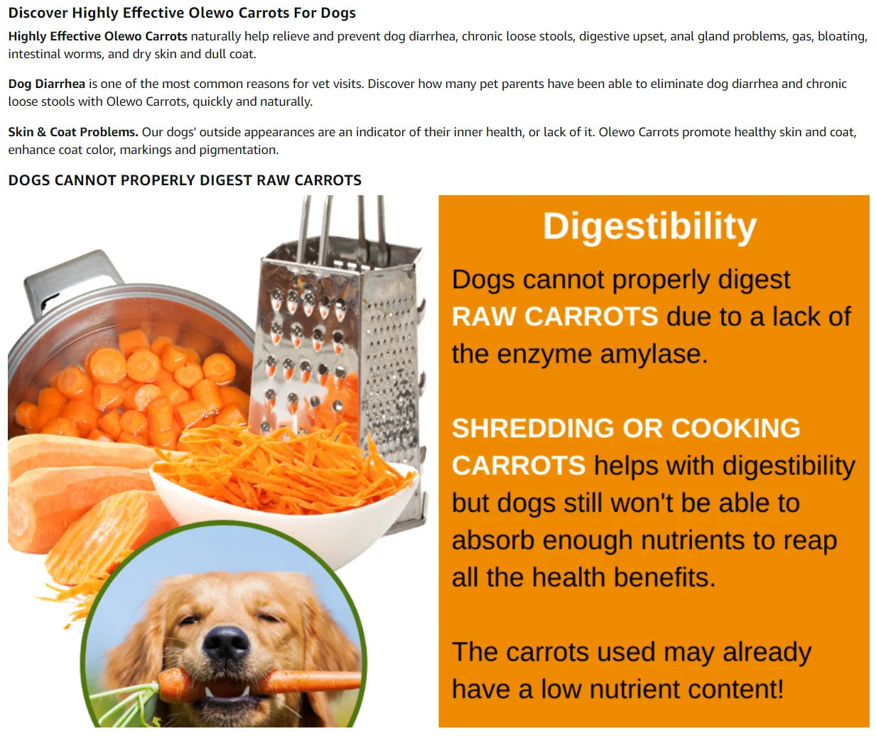 Olewo Dehydrated Carrots/Red Beets Dog Food Supplement